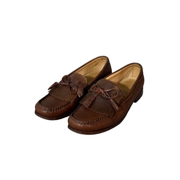 Allen Edmunds Brown Leather Kiltie Loafers Mens 10 D USA - Picture 2 of 10